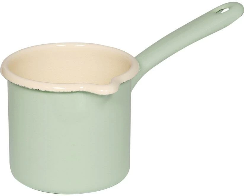 Riess Emaille Riess Schnabeltopf Mit Stiel Aus Emaille In Nilgrün