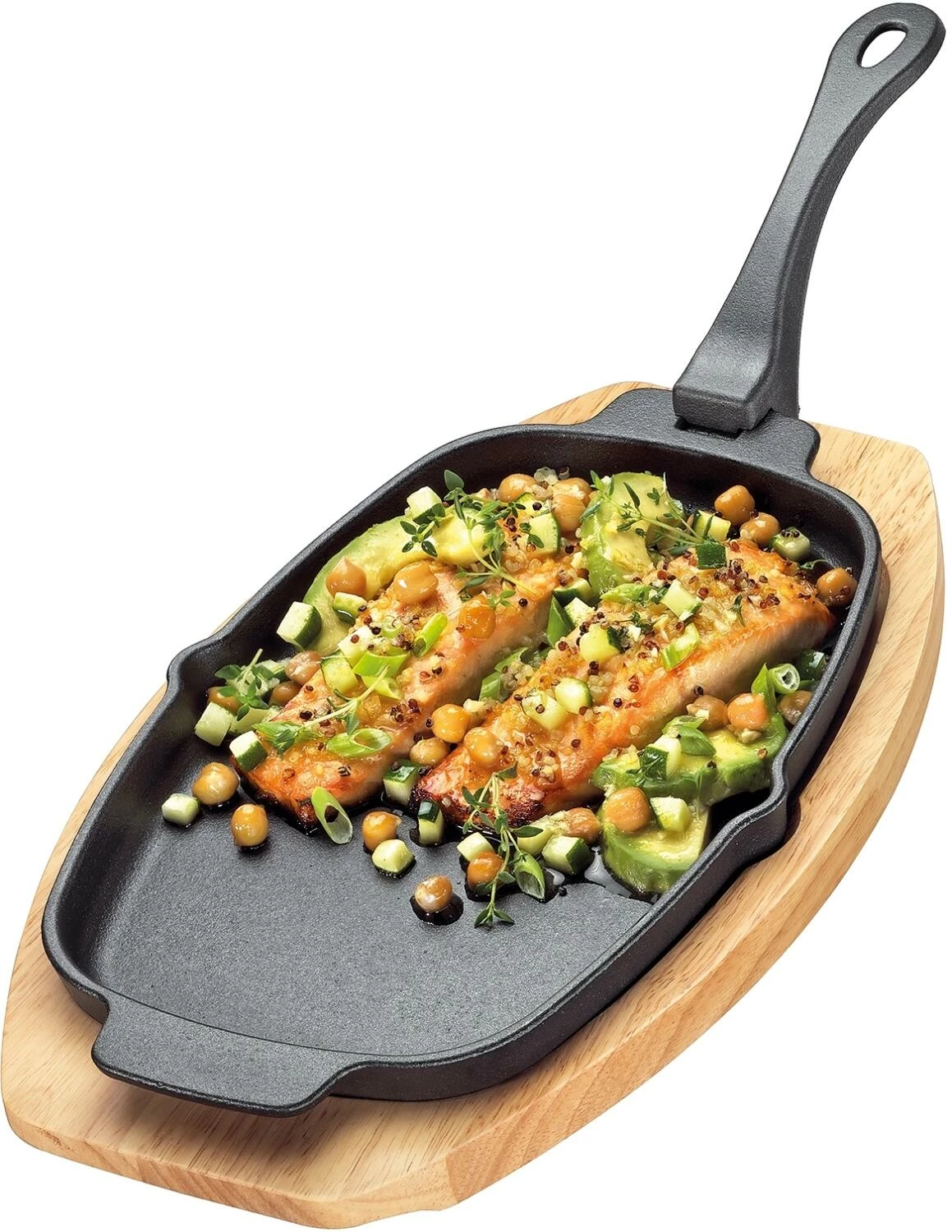 Küchenprofi Servierpfanne Mit Abnehmbarem Griff Und Holzbrett – Bild 2