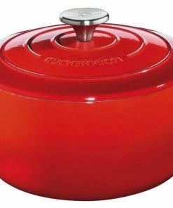 Küchenprofi Bratentopf Rund Aus Gusseisen Provence In Rot