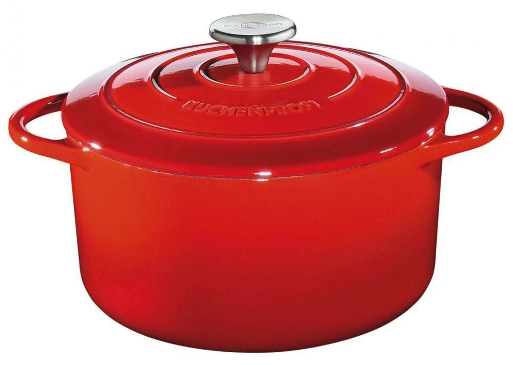 Küchenprofi Bratentopf Rund Aus Gusseisen Provence In Rot
