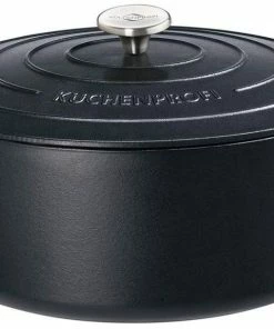 Küchenprofi Bratentopf Oval Aus Gusseisen In Schwarz