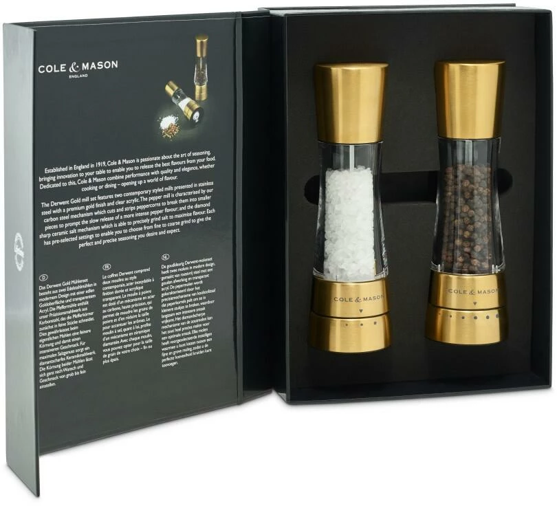 Cole & Mason Derwent Gold Salz- Und Pfeffermühle Geschenkset, 19 Cm – Bild 5