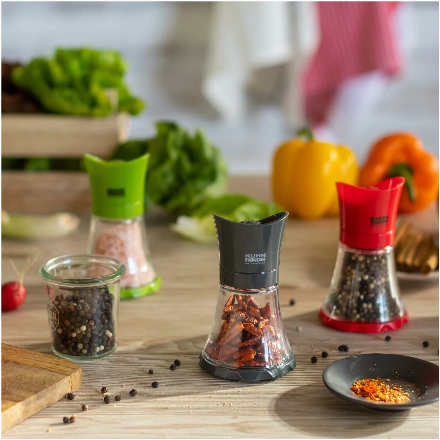Kuhn Rikon Gewürzmühle Vase Mini Grau – Bild 2