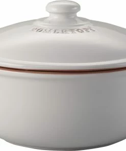 Römertopf Brot-Back-Topf Rund, Weiß