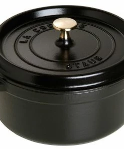 Staub Cocotte Rund Aus Gusseisen In Schwarz