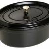 Staub Cocotte Oval Aus Gusseisen In Schwarz