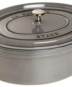 Staub Cocotte Oval Aus Gusseisen In Graphitgrau