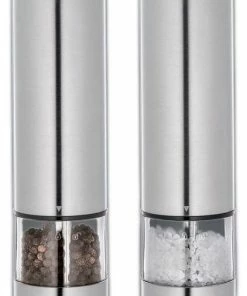 Cilio Pfeffermühle Und Salzmühle "Bergamo" Elektrisch, Satiniert Im Set
