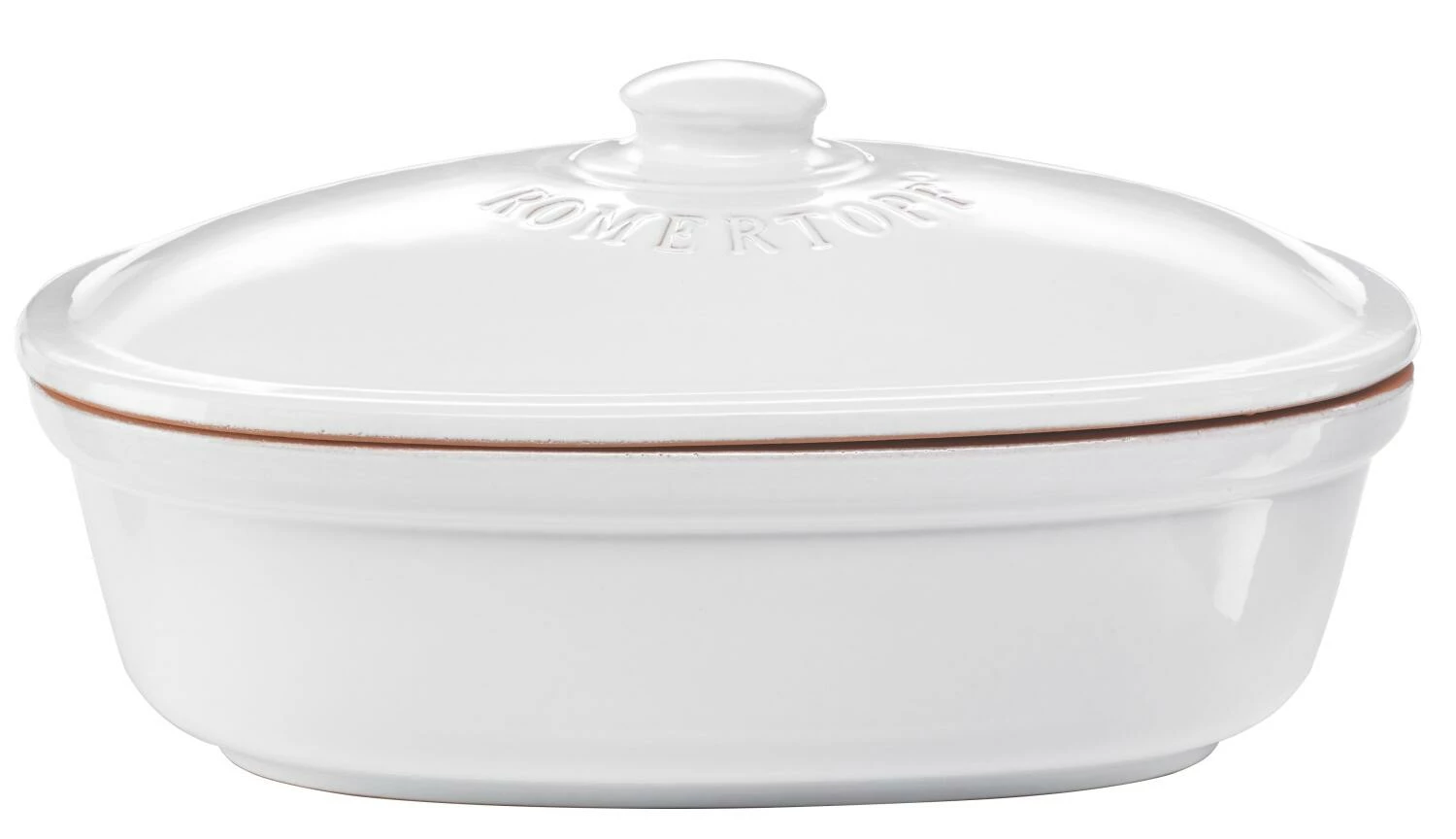 Römertopf Brot-Frische-Topf Oval Weiß, Medium