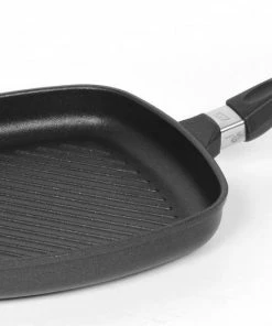 AMT Gastroguss AMT Eckpfanne Flach Aus Aluguss Mit Grillstreifen Für Induktion