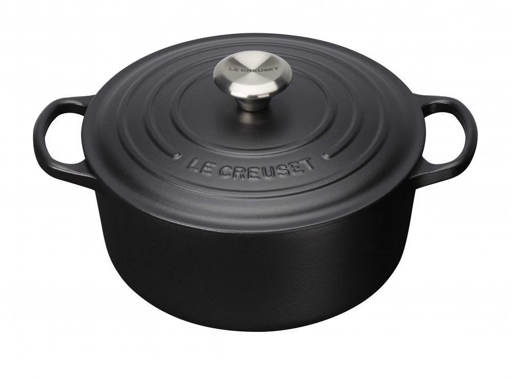 Le Creuset Bräter Signature Rund In Schwarz