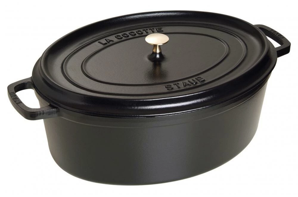 Staub Gänsebräter Oval Aus Gusseisen In Schwarz