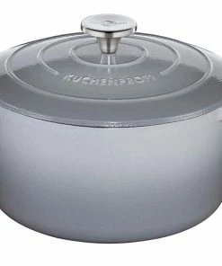 Küchenprofi Bratentopf Rund Aus Gusseisen Provence In Grau