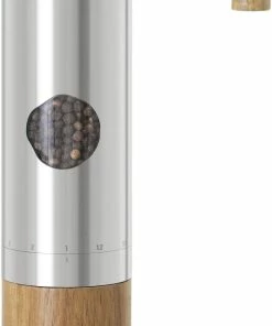 AdHoc Pfeffer- Oder Salz-Getriebemühle PowerMill In Edelstahl/Akazie