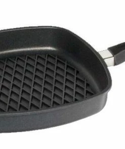 AMT Gastroguss AMT Eckpfanne Hoch Mit BBQ-Grillmuster Und Stiel - Induktion